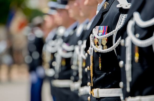 Sortie de promotion élèves gendarmes, médaille militaire