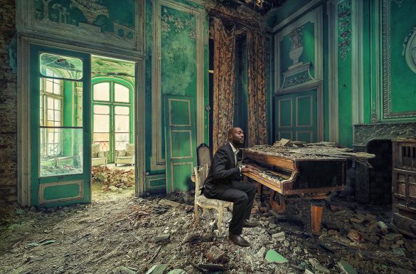 Incrustation fond vert